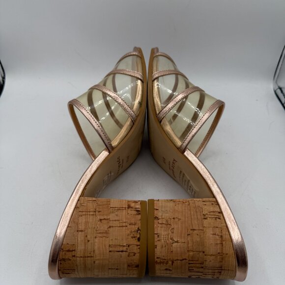 Kate Spade Whitby Slide Sandals | Rose Gold Cork Heels | Size 8.5M - Picture 5 of 11